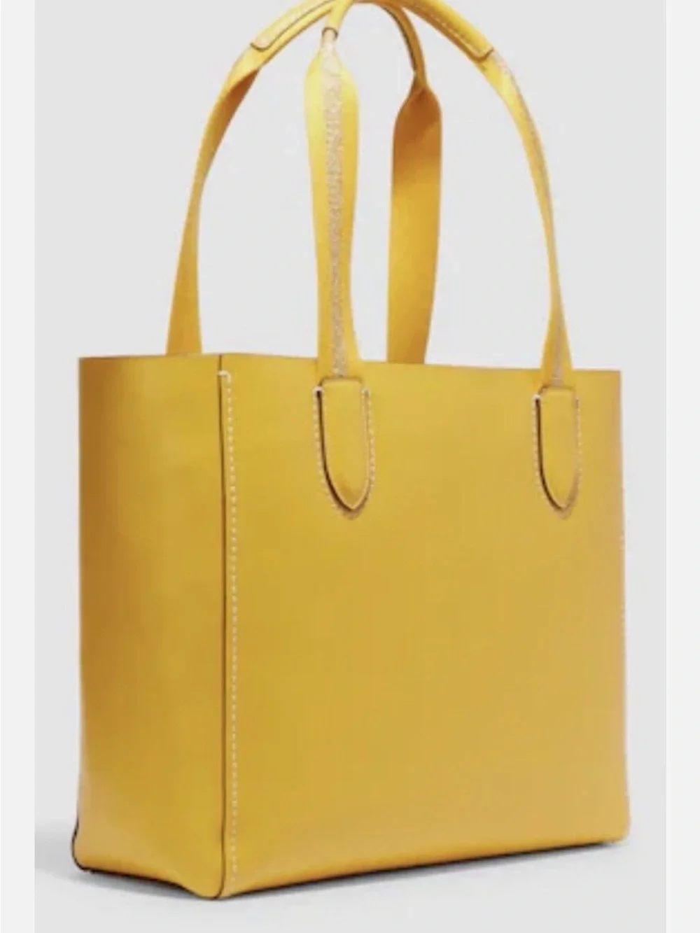 Coach Derby Canary Yellow Leather Silver Logo